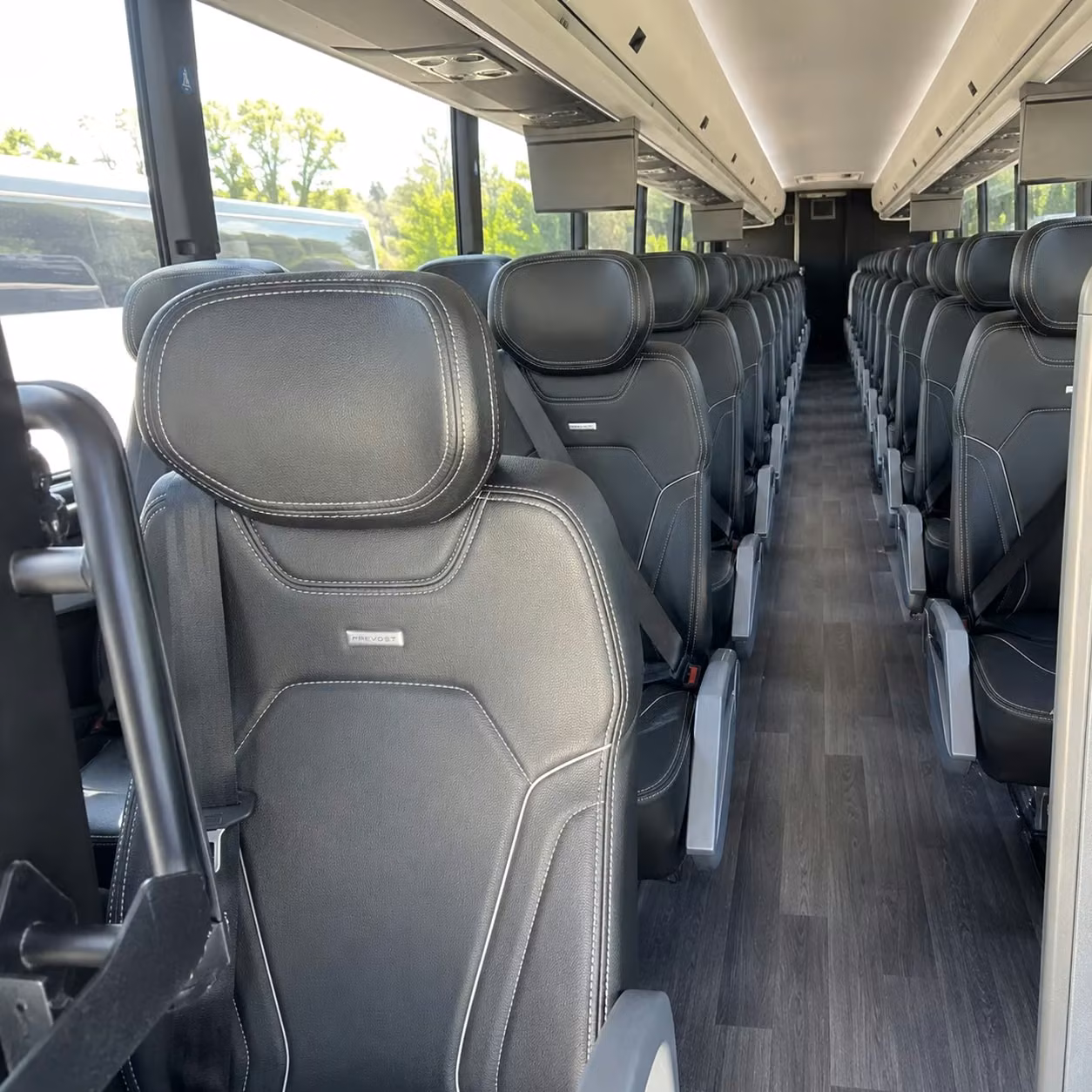 fontana charter bus rental interior